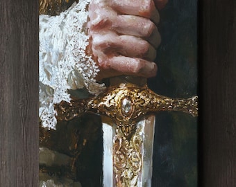 Mittelalterlicher Ritter auf Leinwand: Dark Academia Chivalry Decor