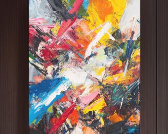 Colorful Abstract Art Canvas Print: Modern Brushstroke Wall Decor