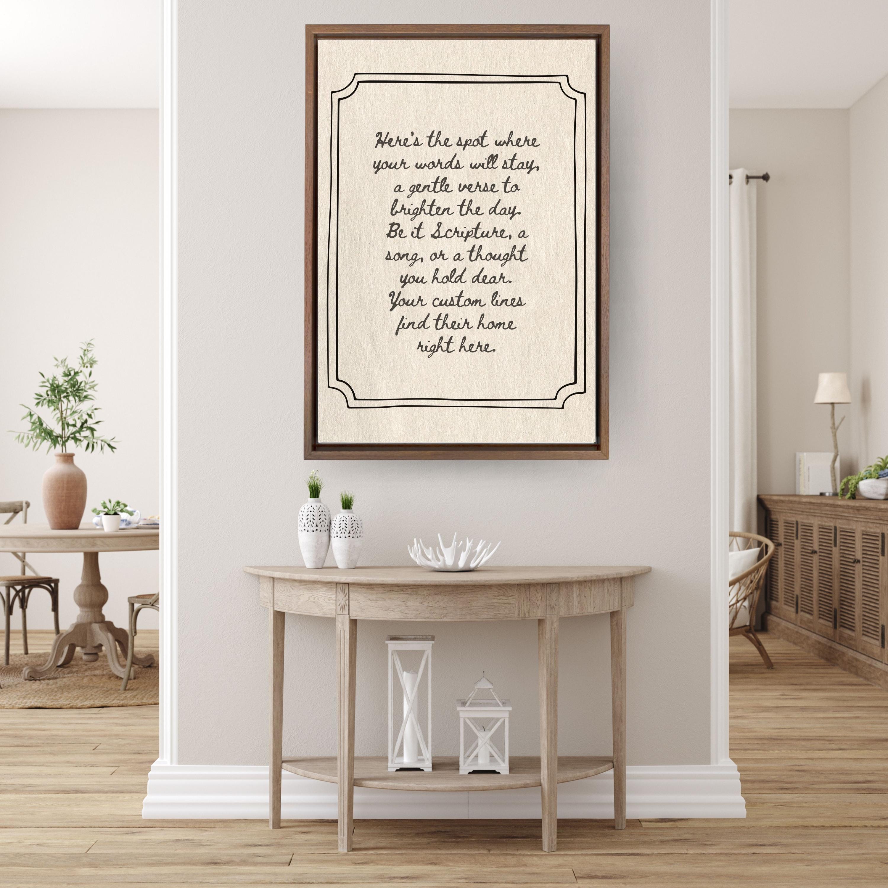 Custom Scripture Wall Art, Personalized Poem Canvas, Meaningful Quote ...