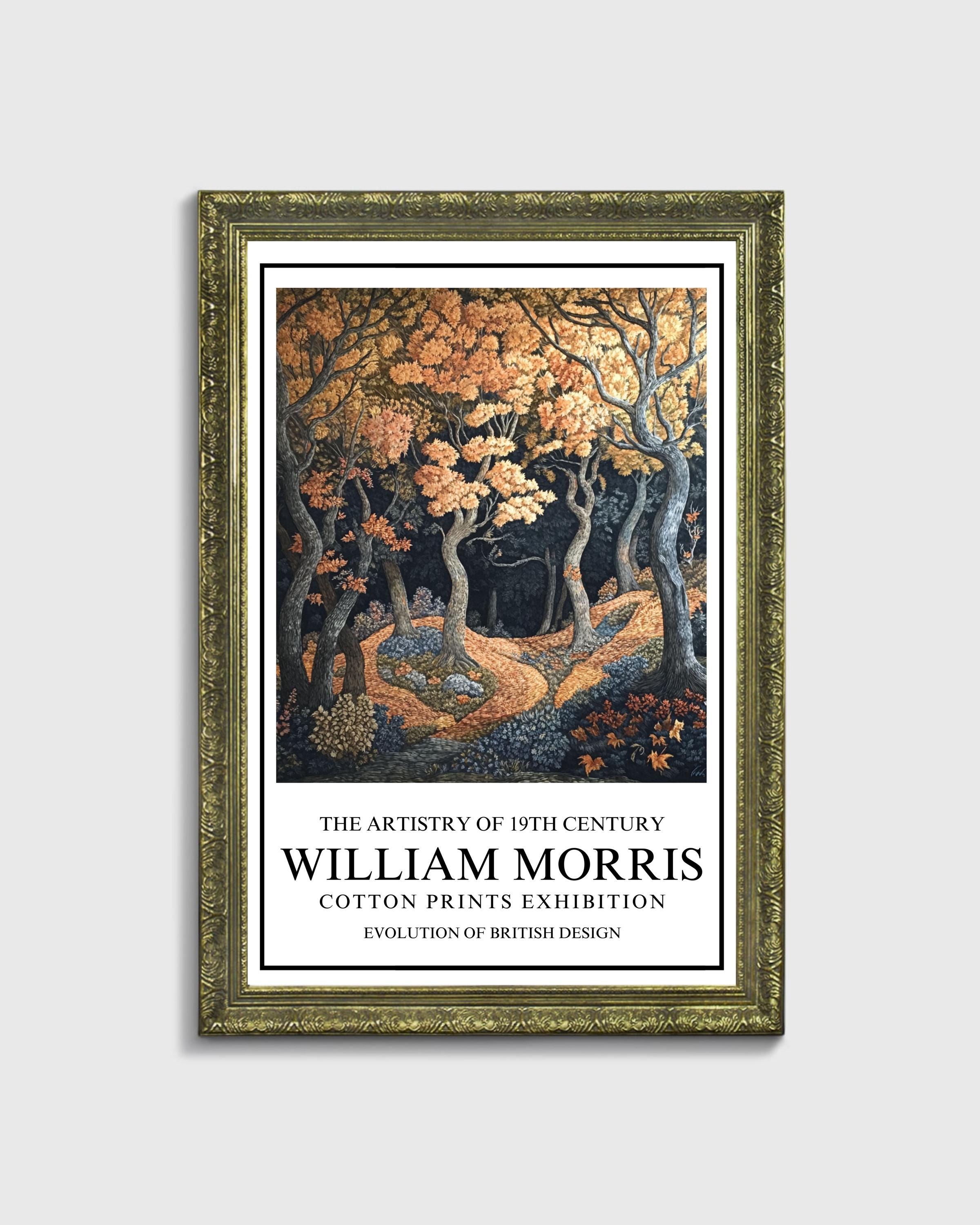 William Morris Autumn Forest Canvas Print: Vintage Botanical Wall