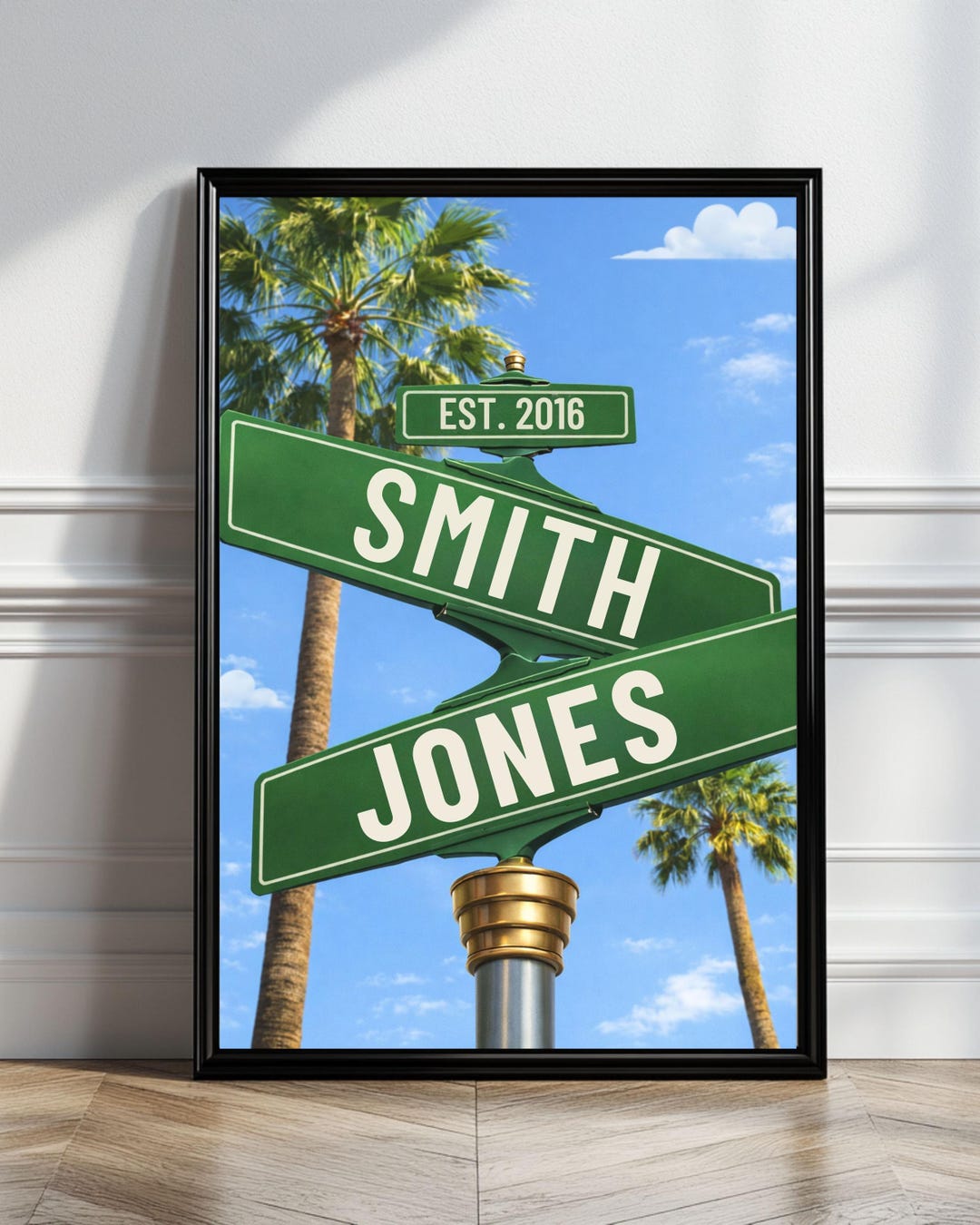 Personalized Family Name Street Sign, Custom Anniversary Gift, Framed ...