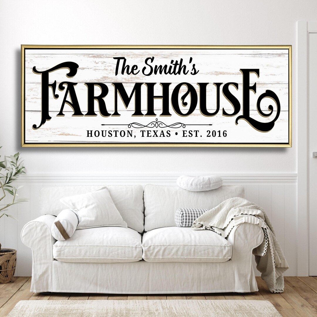Personalized Farmhouse Wall Decor, Custom Family Name Sign, Rustic ...