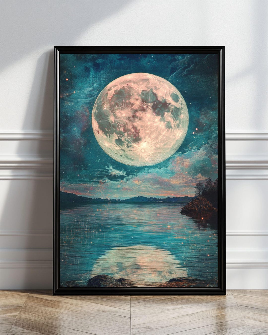 Full Moon Wall Art Print: Enchanting Celestial Lunar Decor - Etsy