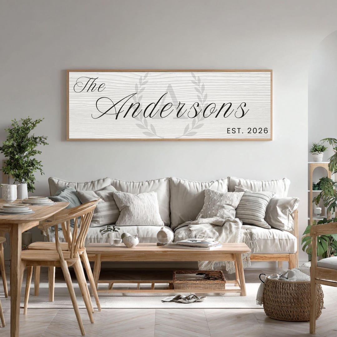Personalized Family Name Sign, Custom Wreath Monogram, Family ...