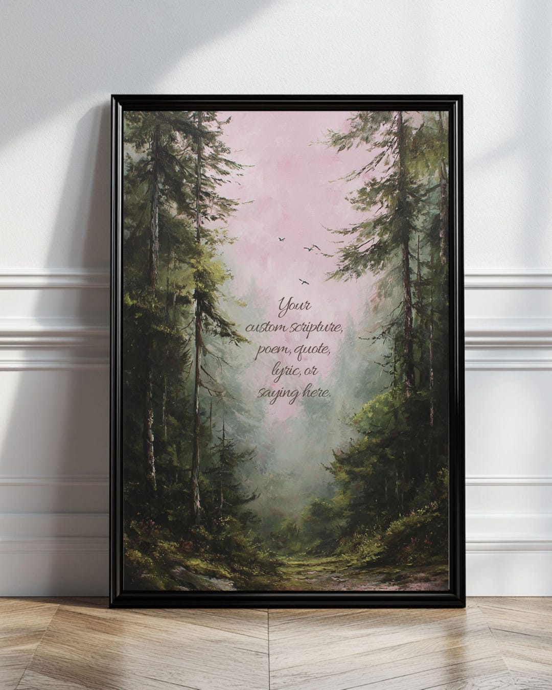 Quote Tree Sign Custom Quote Forest Sign, Personalized Scripture Canvas, Pine Tree Wall ...