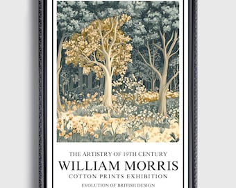 Vintage-Walddruck von William Morris: Botanisches Waldmotiv für die Wand