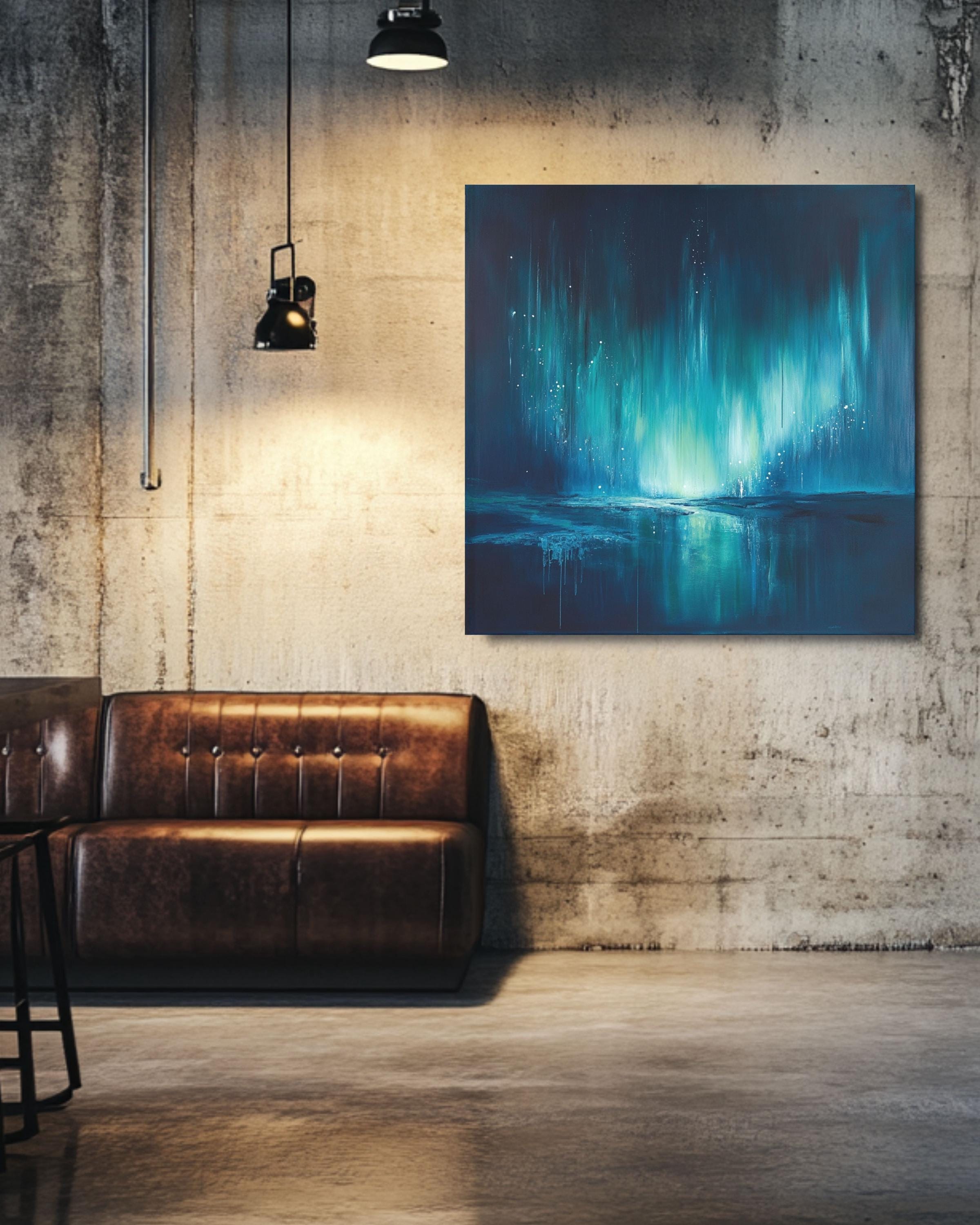 Nordlichter Leinwand Kunstwerk, Alaska Landschaft Natur Nachthimmel, Nordlicht Aurora Borealis Abstrakte Kunst, Celestial Isländisch Druck