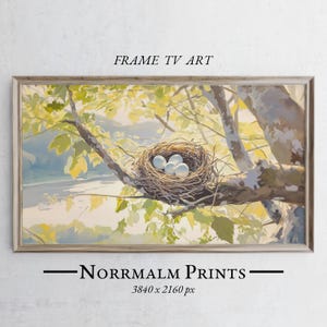 Ägg i boet Samsung Frame TV-konst: Dämpad pastellfärgad vårdekor (digital nedladdning) - 0602