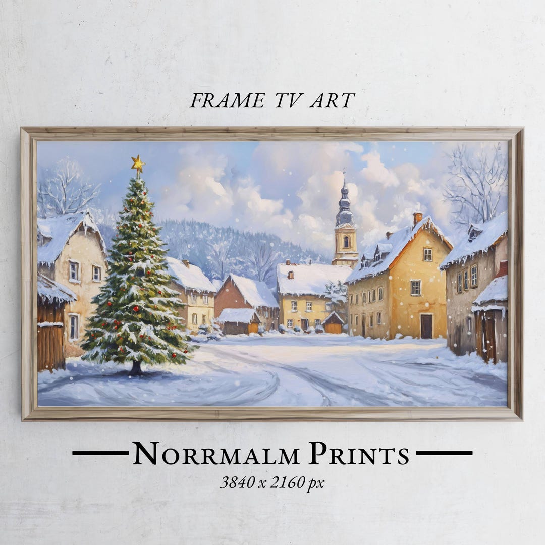 Christmas Village Samsung Frame TV Art: Winter Snow Scene (digital ...