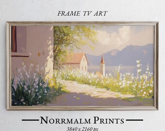 Spring Landscape Painting for Samsung Frame TV: Farmhouse Art (Digital Download) - 0599