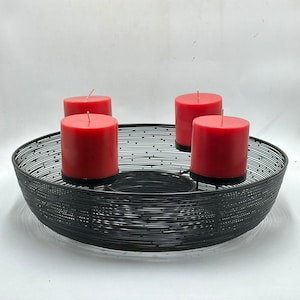 Adventskranz Schwarz Metall | Deko Kerzenhalter -Advent Wreath | Advent Deko