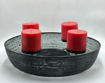 Adventskranz Schwarz Metall | Deko-Kerzenhalter-Adventskranz | Advent Deko