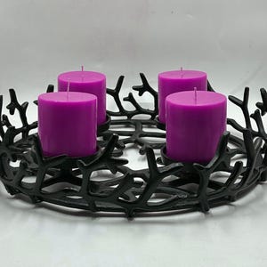 Adventskranz Schwarz Metall | Deko Kerzenhalter -Advent Wreath | Advent Deko