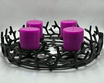 Adventskranz Schwarz Metall | Deko Kerzenhalter -Advent Wreath | Advent Deko