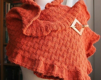 Rococo Ruffle Shawl Knitting Pattern: Elegant Wedding Wrap (PDF Digital Download Tutorial)