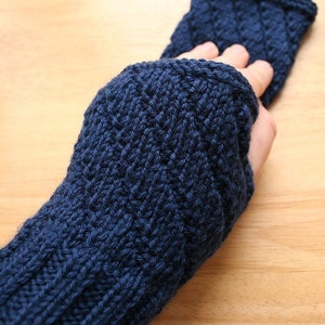Knitting Pattern, Fingerless Gloves, Mitts, Gauntlets, Texting, Advanced Beginner, PDF Digital Download, How To, Tutorial, Straight Needles image 3
