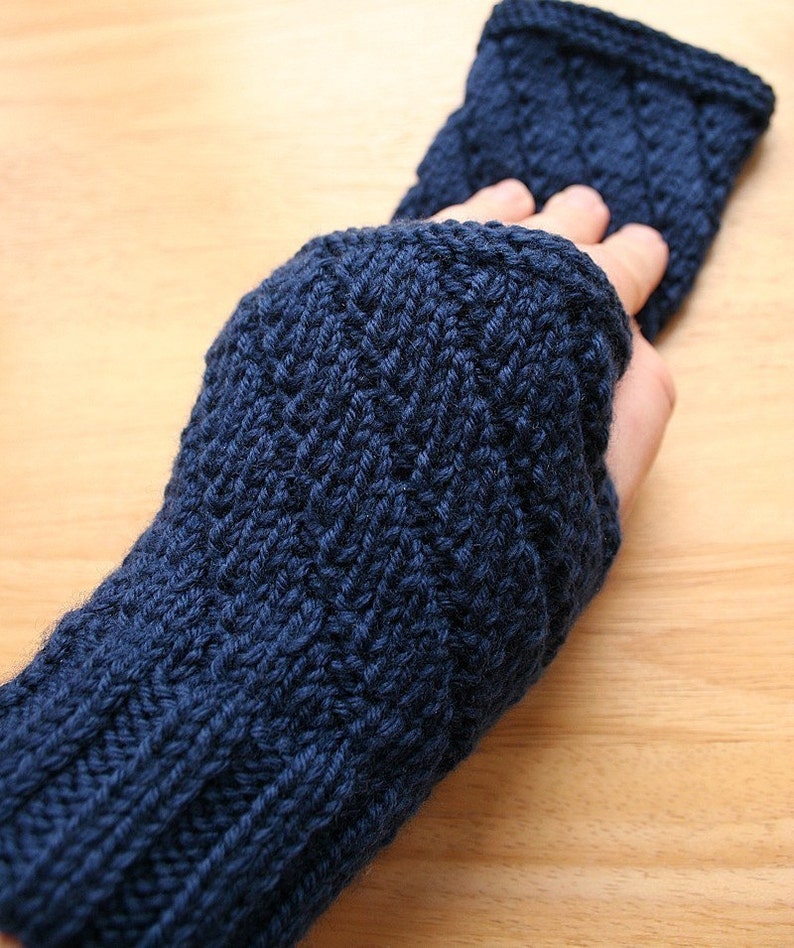 Knitting Pattern, Fingerless Gloves, Mitts, Gauntlets, Texting, Advanced Beginner, PDF Digital Download, How To, Tutorial, Straight Needles image 3