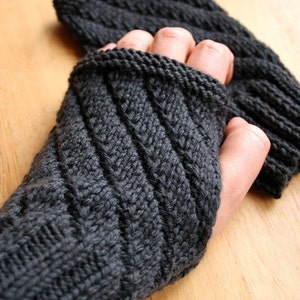 Knitting Pattern, Fingerless Gloves, Mitts, Gauntlets, for Men or Women, DIY Tutorial, PDF Download, Mittens, Gender Neutral, Unisex