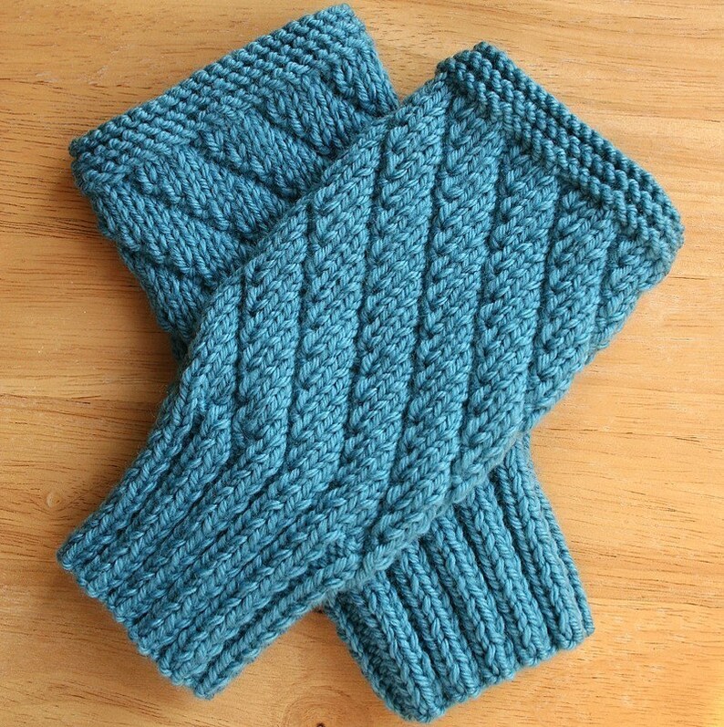 Knitting Pattern, Fingerless Gloves, Mitts, Gauntlets, Texting, Advanced Beginner, PDF Digital Download, How To, Tutorial, Straight Needles image 4