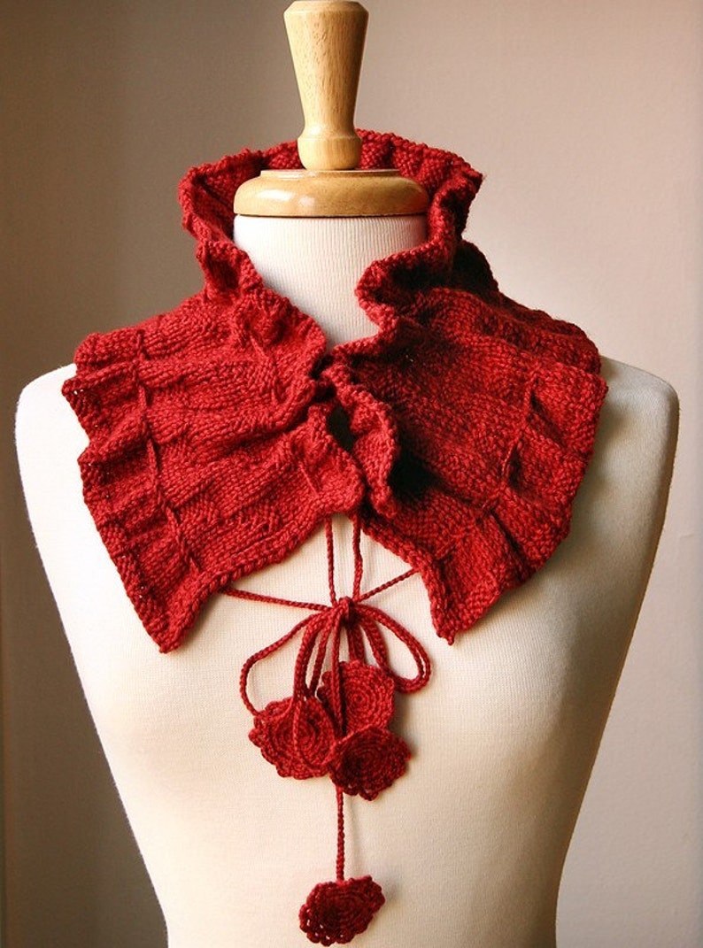 Scarf Knitting Pattern, Victoriana Scarflette, PDF Digital Download
