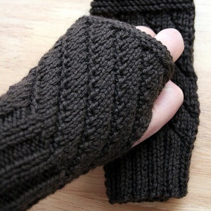 KNITTING PATTERN / Fingerless Gloves Knitting Pattern / Unisex Knitting Pattern / Mitts Gloves Knitting Pattern / PDF Download, Hygge image 1