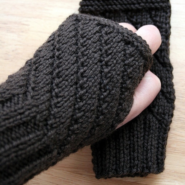 KNITTING PATTERN / Fingerless Gloves Knitting Pattern / Unisex Knitting Pattern / Mitts Gloves Knitting Pattern / PDF Download, Hygge