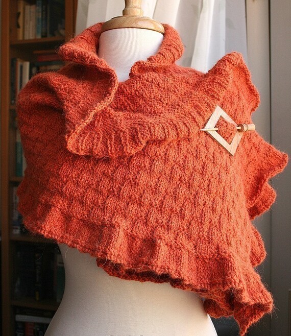 Rococo Shawl Knitting Pattern: Warm Women's Winter Wrap (PDF Digital Download)