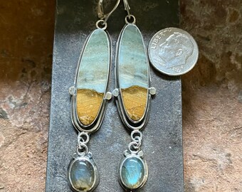 Polychrome Jasper and Labradorite earrings