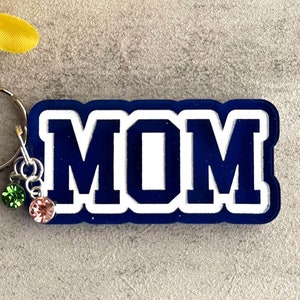 Llavero de mamá con piedra de nacimiento, llavero de mamá, llavero de mamá personalizado, regalo del Día de la Madre, regalos personalizados para mamá, regalos para mamá, mamá coreana