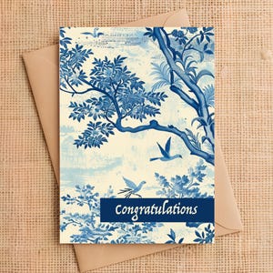 koreanische Glückwunschkarte, zweisprachige Chinoiserie-Blumenkarte, neuer Job, Abschlussfeier, Schwangerschaft, neues Haus, Promotion, Verlobung, Toile-Karte