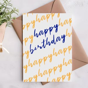 Carte d'anniversaire aux couleurs vives Cartes d'anniversaire bilingues en coréen Carte-cadeau en coréen Carte de voeux d'anniversaire Carte de joyeux anniversaire