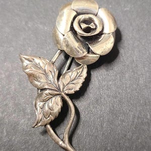 Vintage Sterling Silver Beau Rose Brooch