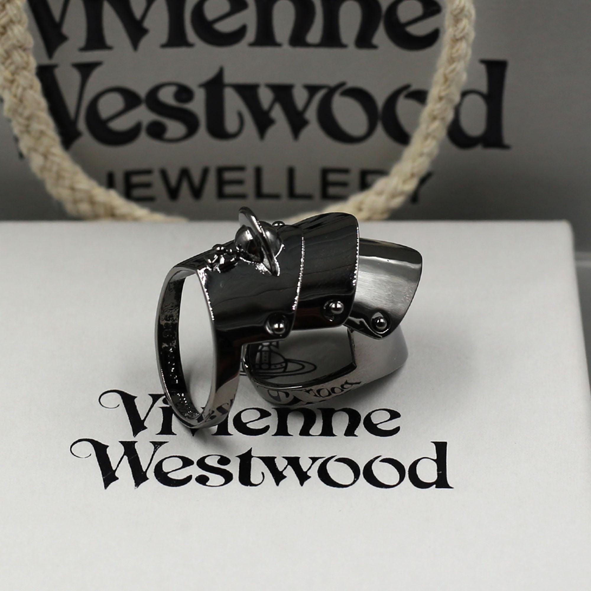 Vivienne Westwood Silver and Gunmetal Samos Ring Vivienne Westwood