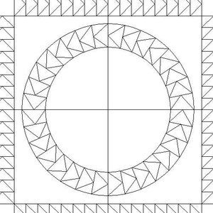 5" Geese Ring block for 10" ring, printable PDF. Foundation paper piecing pattern.