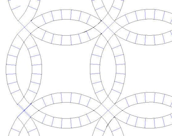 Double Wedding Ring,  printable 12&quot; ring. Foundation paper piecing pattern. Also EPP