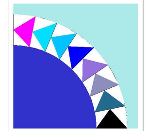 9" Flying geese Ring, printable PDF. Foundation paper piecing pattern.