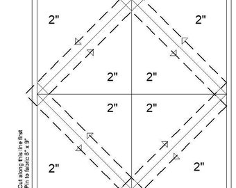 HST 2"-PDF zum Ausdrucken. Anleitung für Paper Piecing. Halbquadratdreieck-Raster. Für Anfänger geeignet.