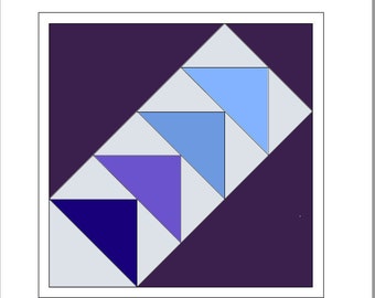 Bloque de gansos voladores en diagonal de 15 cm, PDF imprimible. Patrón para patchwork de papel base. Ideal para principiantes.
