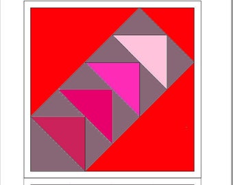 Bloque de gansos voladores en diagonal de 9", PDF imprimible. Patrón de patchwork de papel base. FPP. Apto para principiantes.