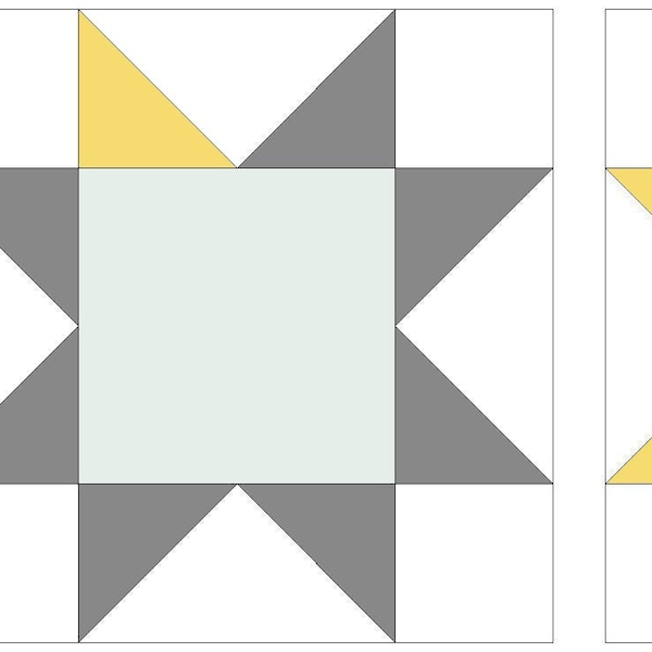 4" star block. Foundation paper piecing pattern. Printable PDF.  Beginner friendly.