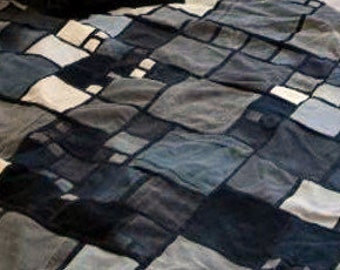 Pattern for jeans quilts, many designs, variations and instructions