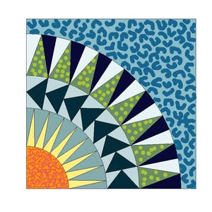 8&quot; New York Beauty Paper piecing pattern, printable PDF