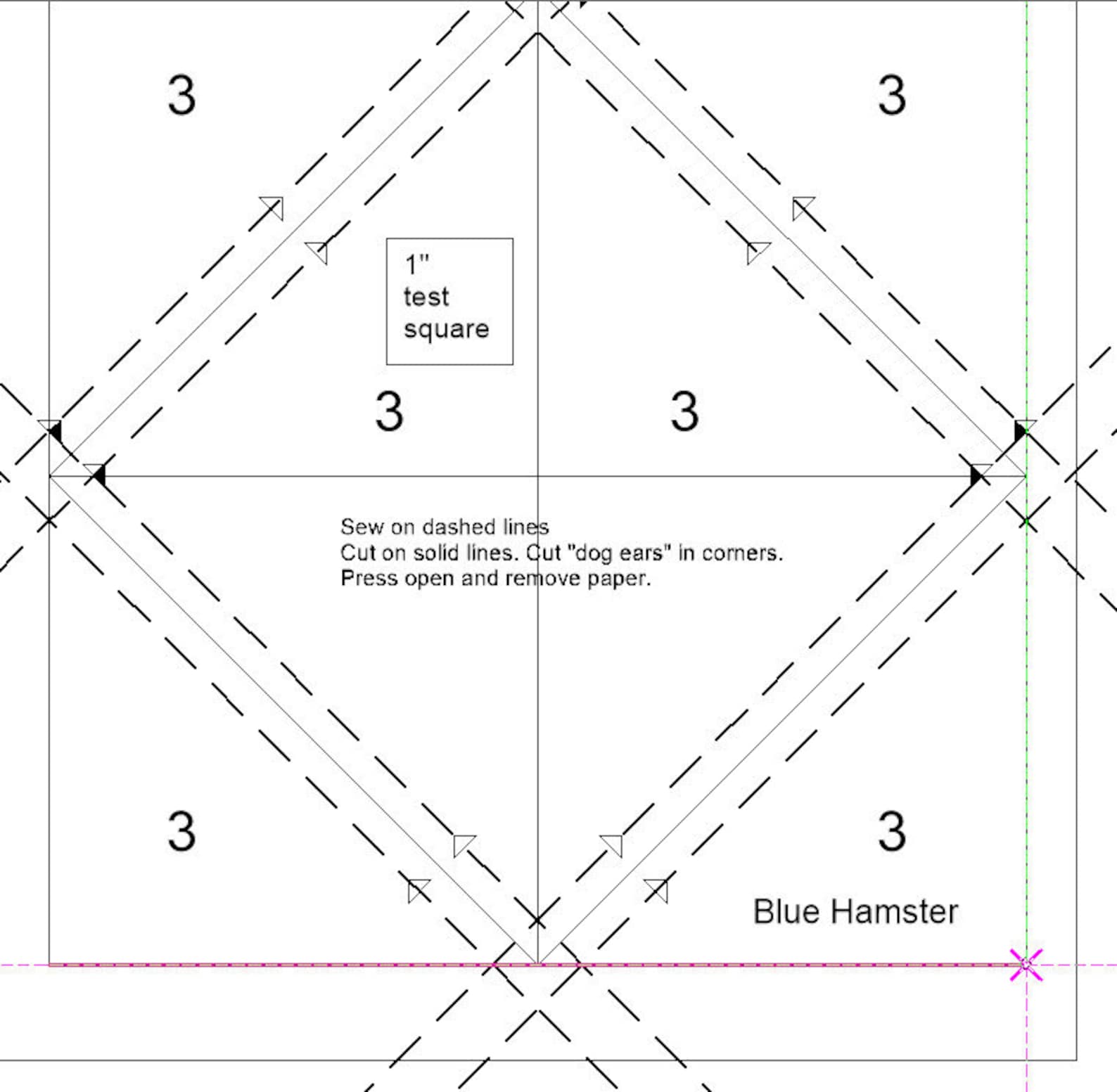 HST 3 Printable PDF. Foundation Paper Piecing Pattern. - Etsy Israel