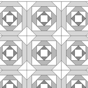 7" Pineapple with flying geese -block. Foundation paper piecing pattern, printable. FPP. Beginner friendly.