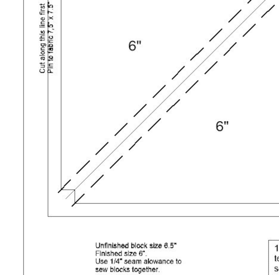 HST 6" Printable PDF. Foundation Paper Piecing Pattern. Half Square ...