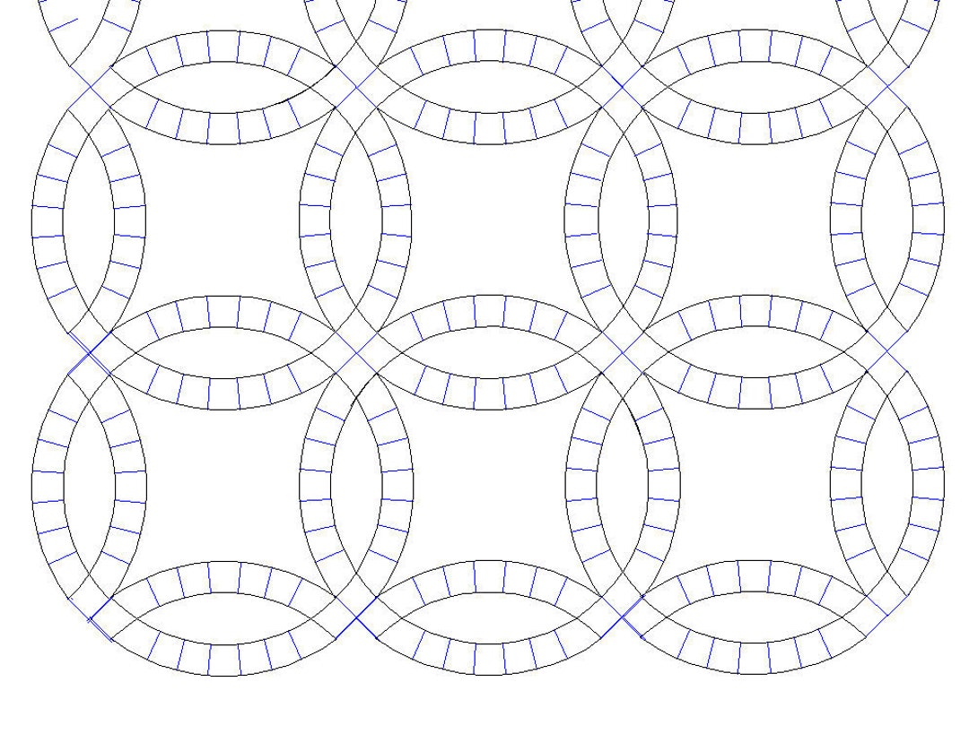 Double Wedding Ring, Printable 12 Ring. Foundation Paper Piecing