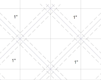 Mini HST 1" printable PDF. Foundation paper piecing pattern. Half square triangle grid. FPP. Beginner friendly.