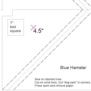 HST  4.5&quot; printable PDF. Foundation paper piecing pattern. Half square triangle grid. Beginner friendly.