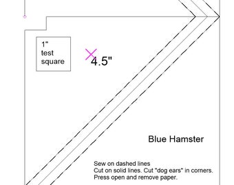 HST 4.5 "printable PDF. Grundmuster auf Papier. Halbes quadratisches Dreieck. Anfängerfreundlich.