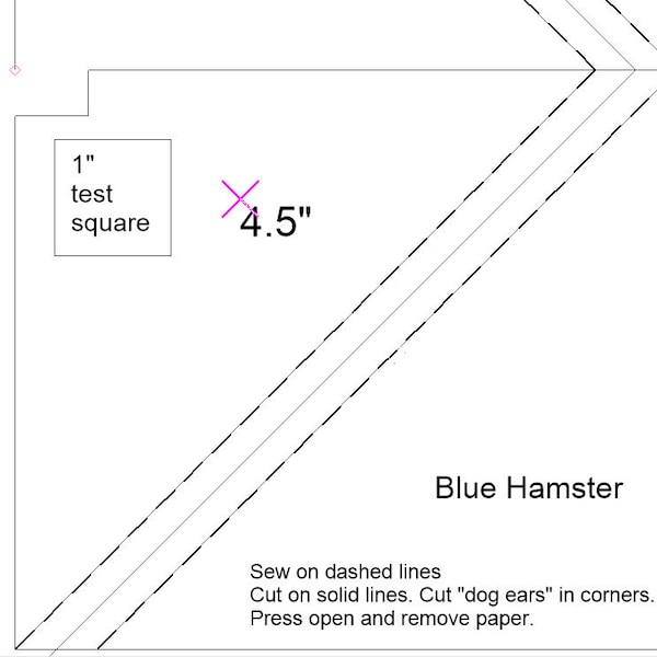 HST  4.5" printable PDF. Foundation paper piecing pattern. Half square triangle grid. Beginner friendly.